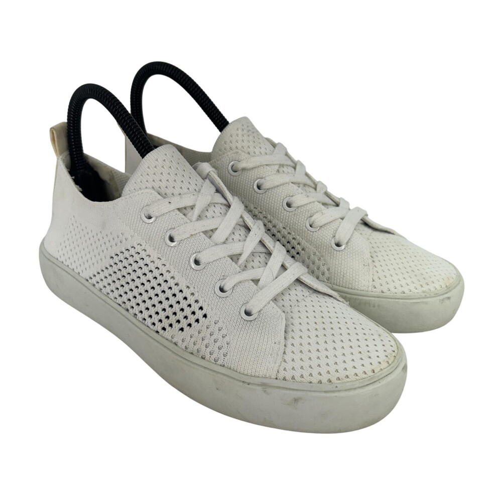 Marc Fisher Shoes Womens Size 6.5 Sashya White Knit Low Top Sneakers Mesh